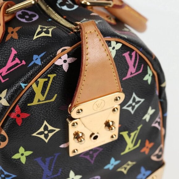 LOUIS VUITTON Monogram Multicolor Speedy 30 Hand Bag Black M92642 Auth 115220V - Picture 14 of 16